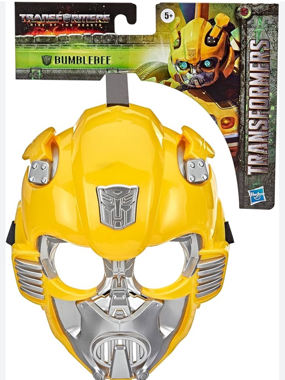 Transformers Bumblebee Roleplay Mask - Yellow & Silver for age 5 and up. 10”